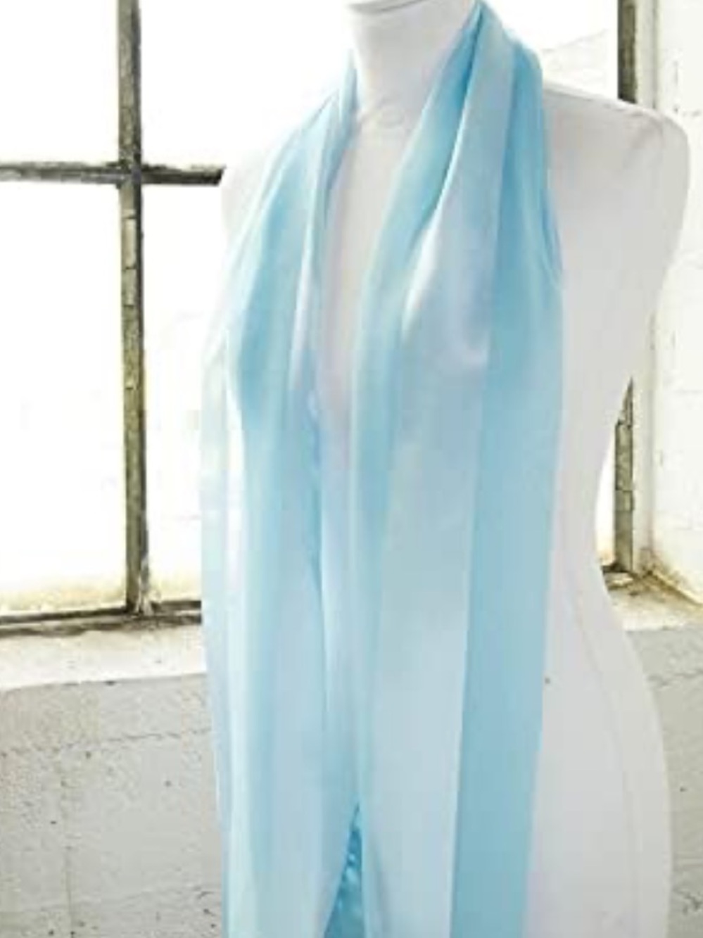 Baby blue silk scarf